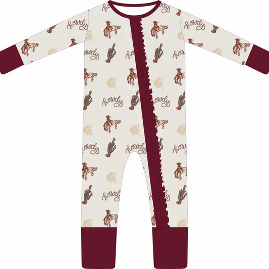 Howdy Cowgirl Convertible Two-Way Ruffled Zipper One Piece - Brazos Avenue Market 