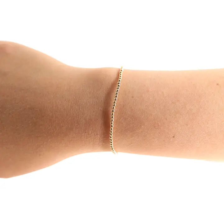 2mm Gold Beaded Bracelet - Brazos Avenue Market 
