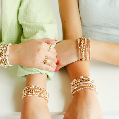 2mm Gold Beaded Bracelet - Brazos Avenue Market 