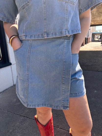 The Weekend Wear Denim Skort