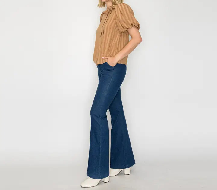 Camel Stripes Essential Blouse