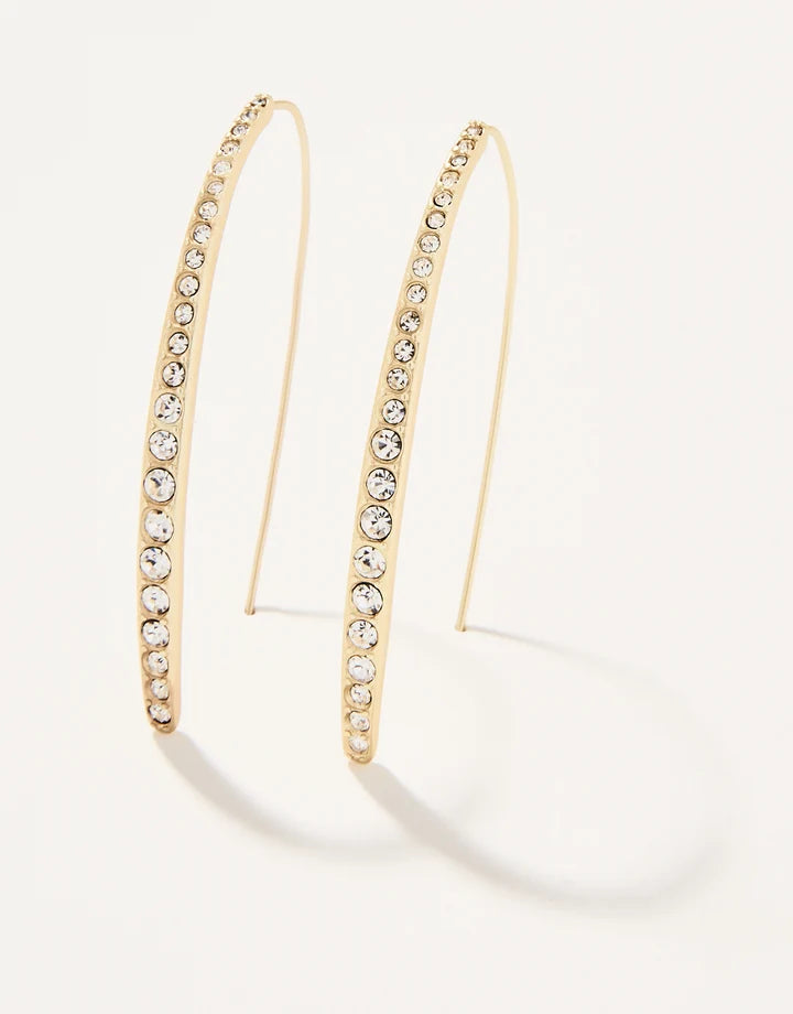 Sparkle Arc Hoop Earrings Large/Crystal