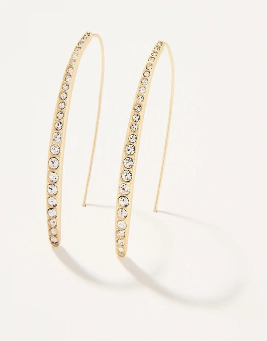 Sparkle Arc Hoop Earrings Large/Crystal