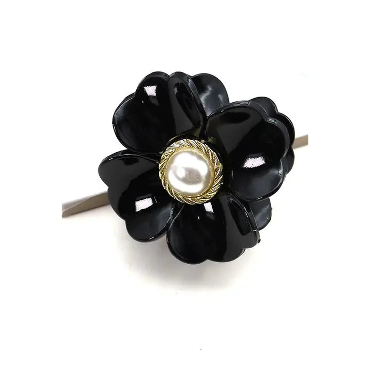 Pearl Flower Hair Claw Clips