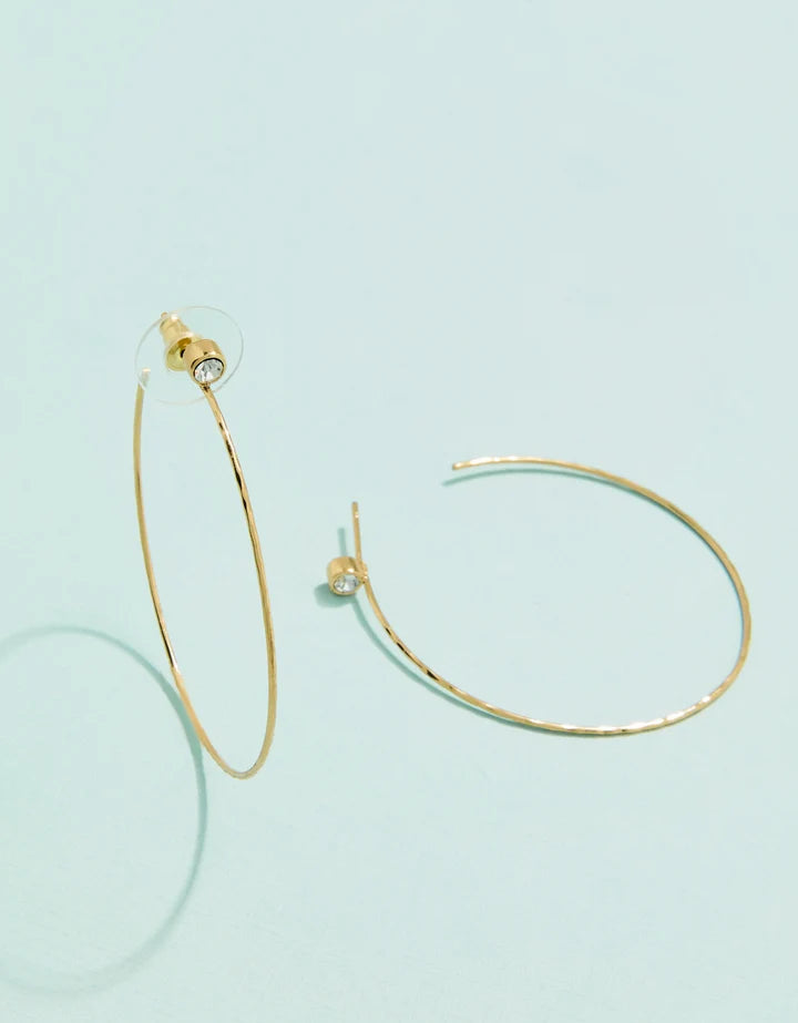 Ultrathin Hoop Earrings Crystal 45mm