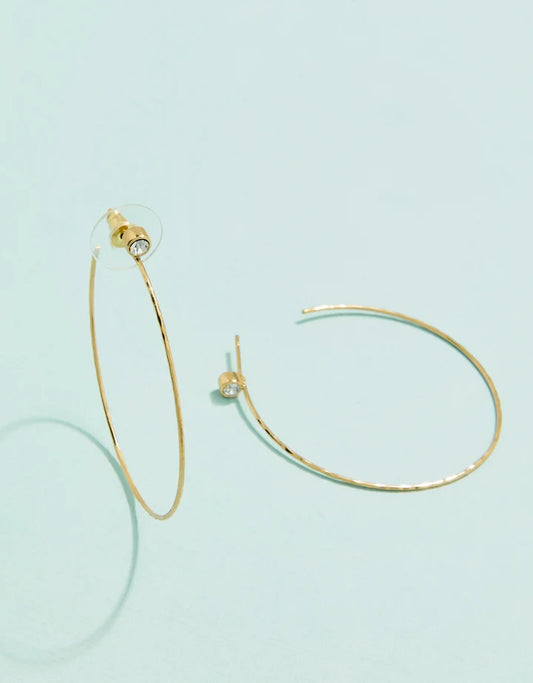 Ultrathin Hoop Earrings Crystal 45mm