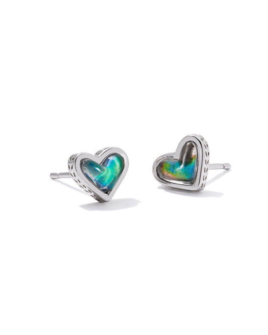 Framed Ari Heart Stud Earrings - Brazos Avenue Market 