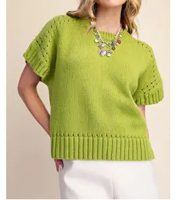 Short Sleeve Crew Neck Sweater - Brazos Avenue Market 