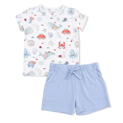 Sailor Sea Creatures - Crew Neck Tee with Casual Short - Brazos Avenue Market 