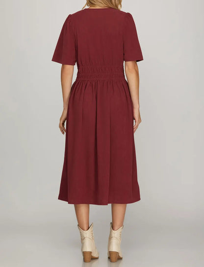 Merlot Moments Dress - Brazos Avenue Market 