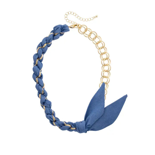 Dallas Denim Chain Scarf Necklace - Brazos Avenue Market 
