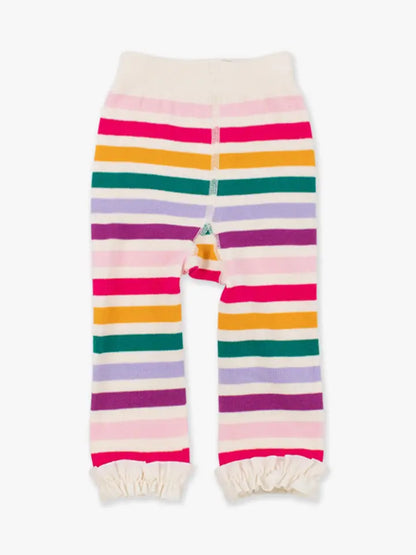 Girls Colorful Rainbow Stripe Patterned Footless Ruffle Tights - Brazos Avenue Market 