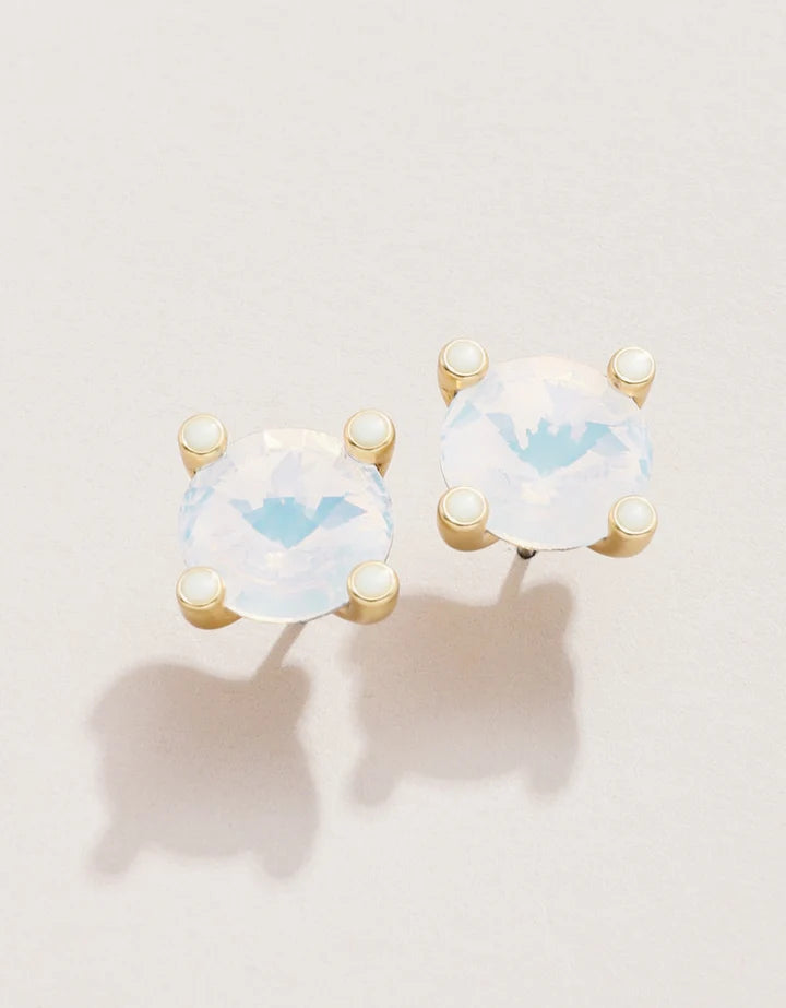 Clara Stud Earrings White Opal