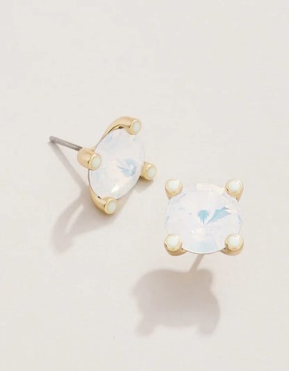 Clara Stud Earrings White Opal