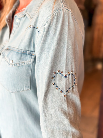 Shooting Star Chambray Shirt - Brazos Avenue Market 