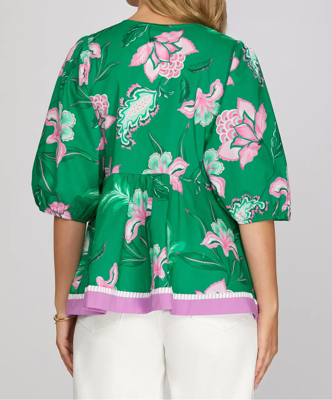 Half Sleeve Printed Top - Brazos Avenue Market 