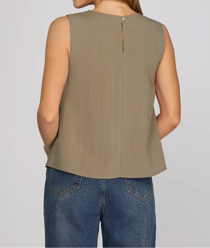 Olive Sleeveless Top
