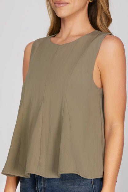Olive Sleeveless Top