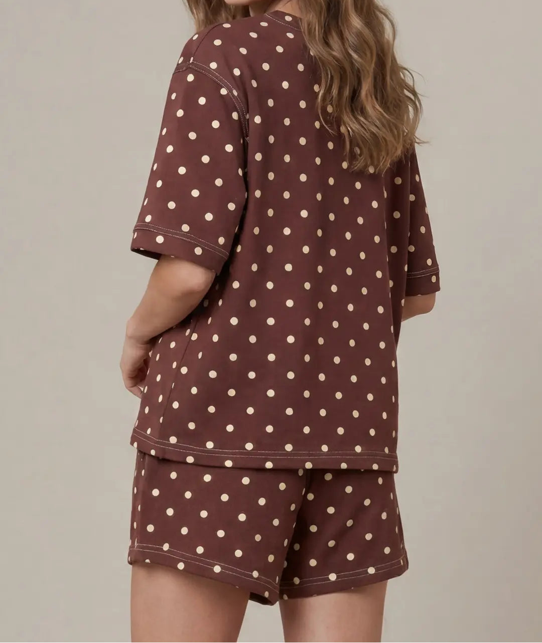 Short Sleeve Polka Dot Short Set