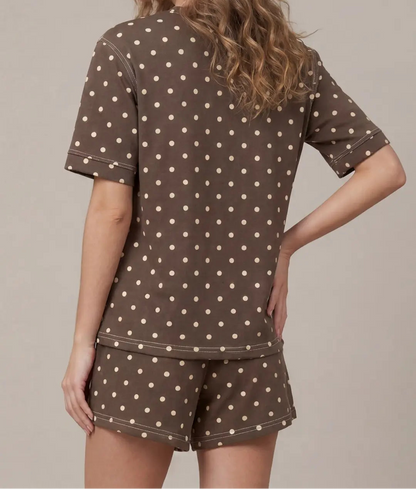 Short Sleeve Polka Dot Short Set