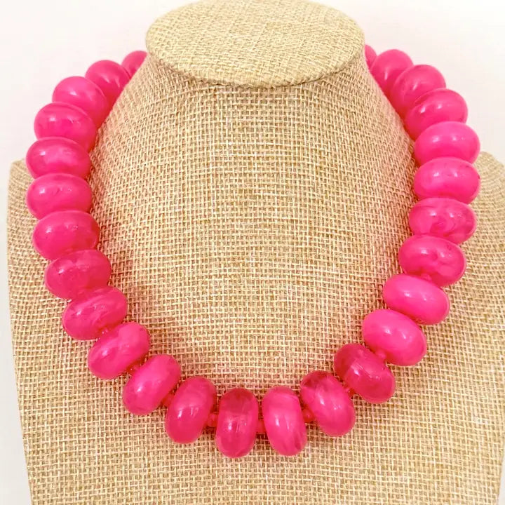 Oversized Rondelle Beaded Necklace