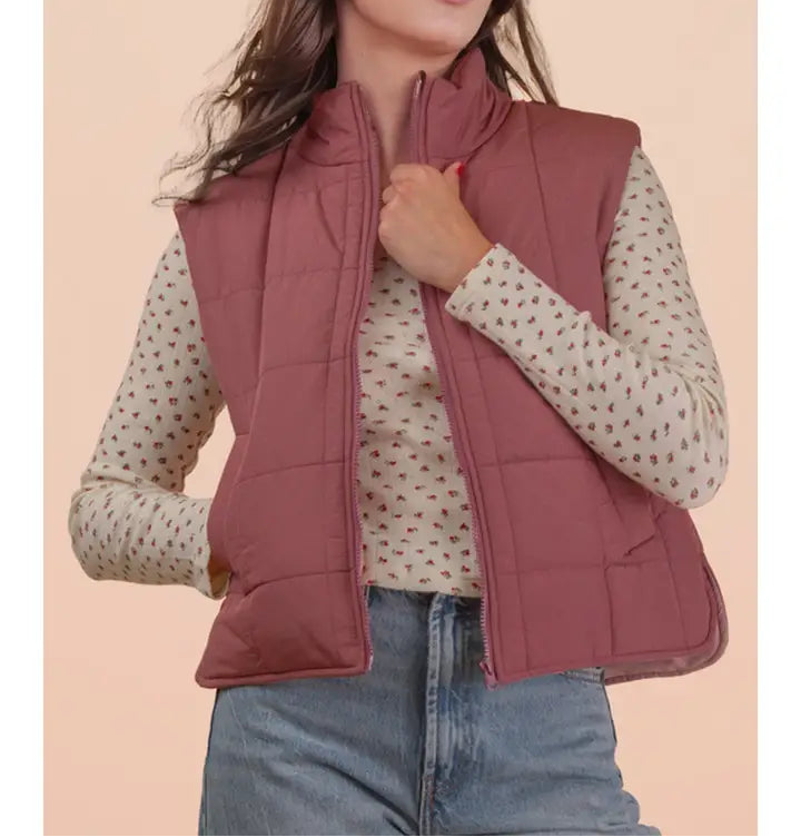 Puffer Padded Warm Vest - Brazos Avenue Market 