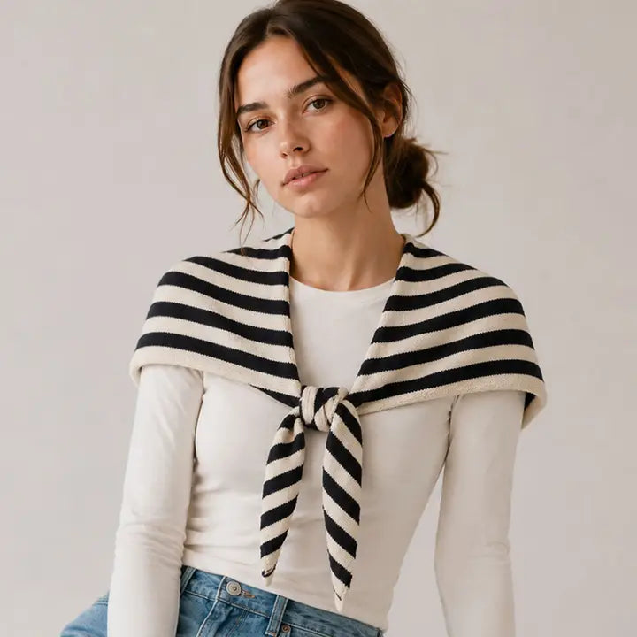 Triangle Stripe Knit Scarf - Brazos Avenue Market 