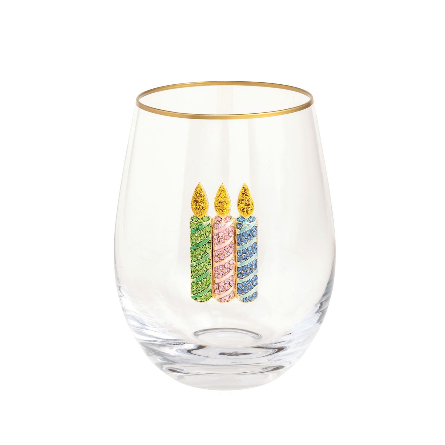 Beaded Birthday Wine Glass