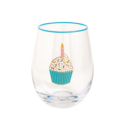 Beaded Birthday Wine Glass