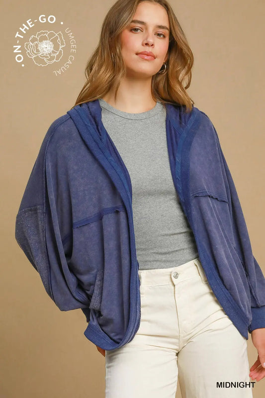 Mineral Washed Cardigan Jacket - Brazos Avenue Market 