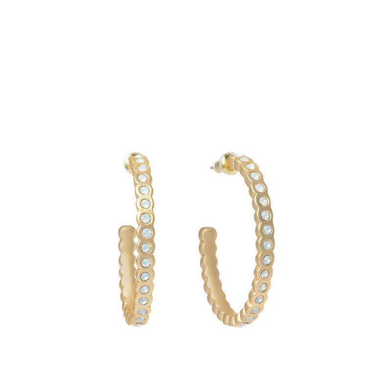 Chambers Hoop Earrings White Opal - Brazos Avenue Market 