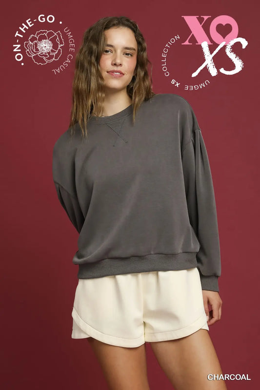 Long Sleeve Crew Neck Top - Brazos Avenue Market 