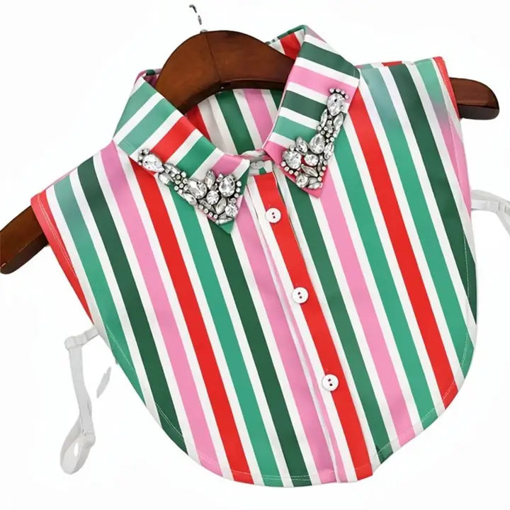 Pink, Green, & Red Striped Collar - Brazos Avenue Market 