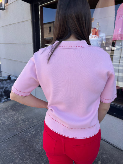 The Cherry Stitch Cardigan Top