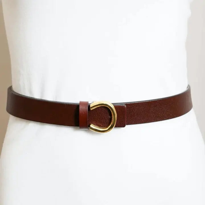 Minimalist Gold Horseshoe Belt - Brazos Avenue Market 