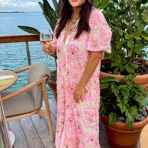 Talulah Pink Blossom Maxi Dress - Brazos Avenue Market 