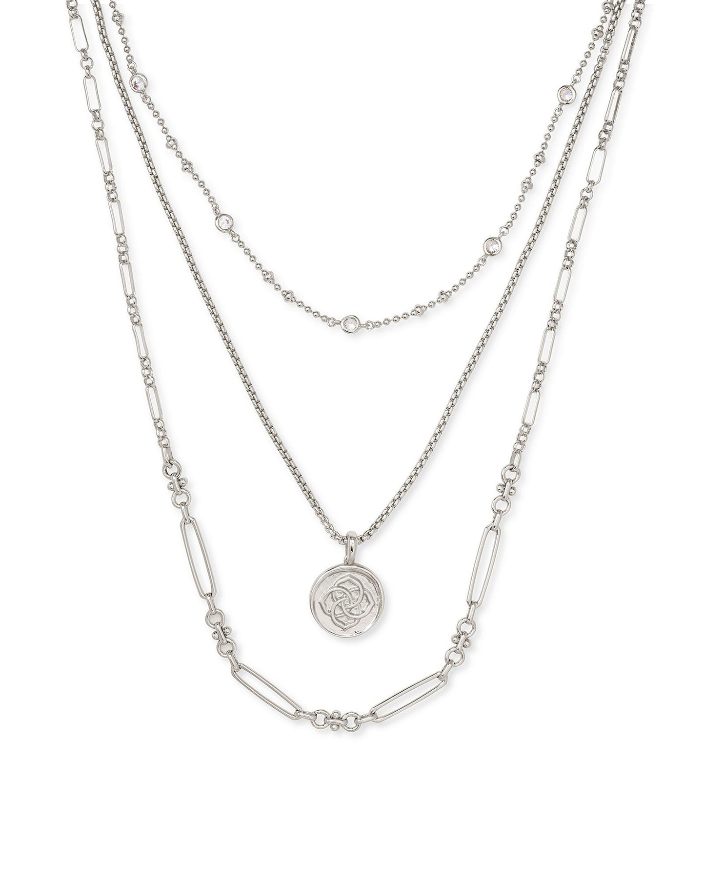 Medallion Triple Strand Necklace - Brazos Avenue Market 