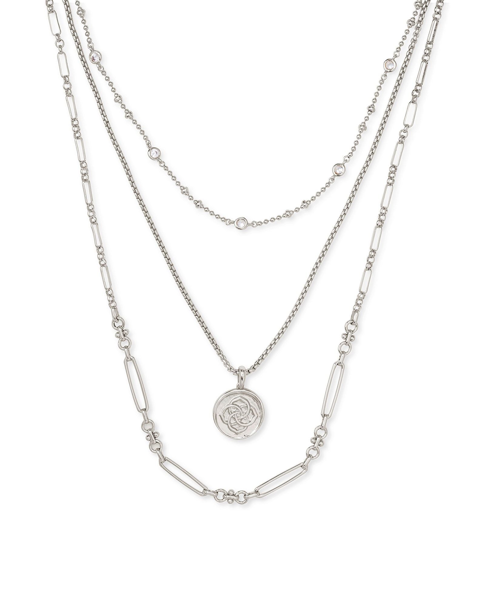 Medallion Triple Strand Necklace - Brazos Avenue Market 