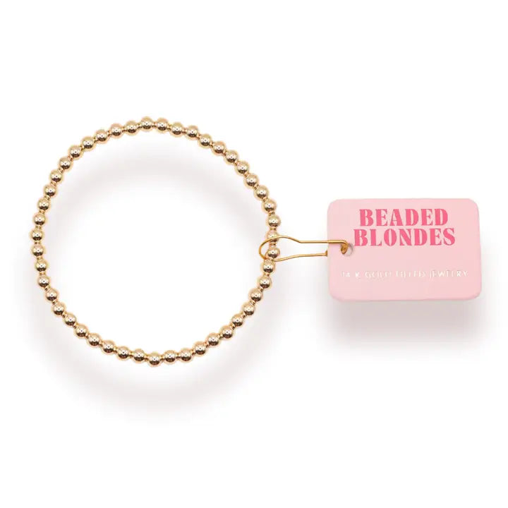 4mm Gold Beaded Bracelet - Brazos Avenue Market 