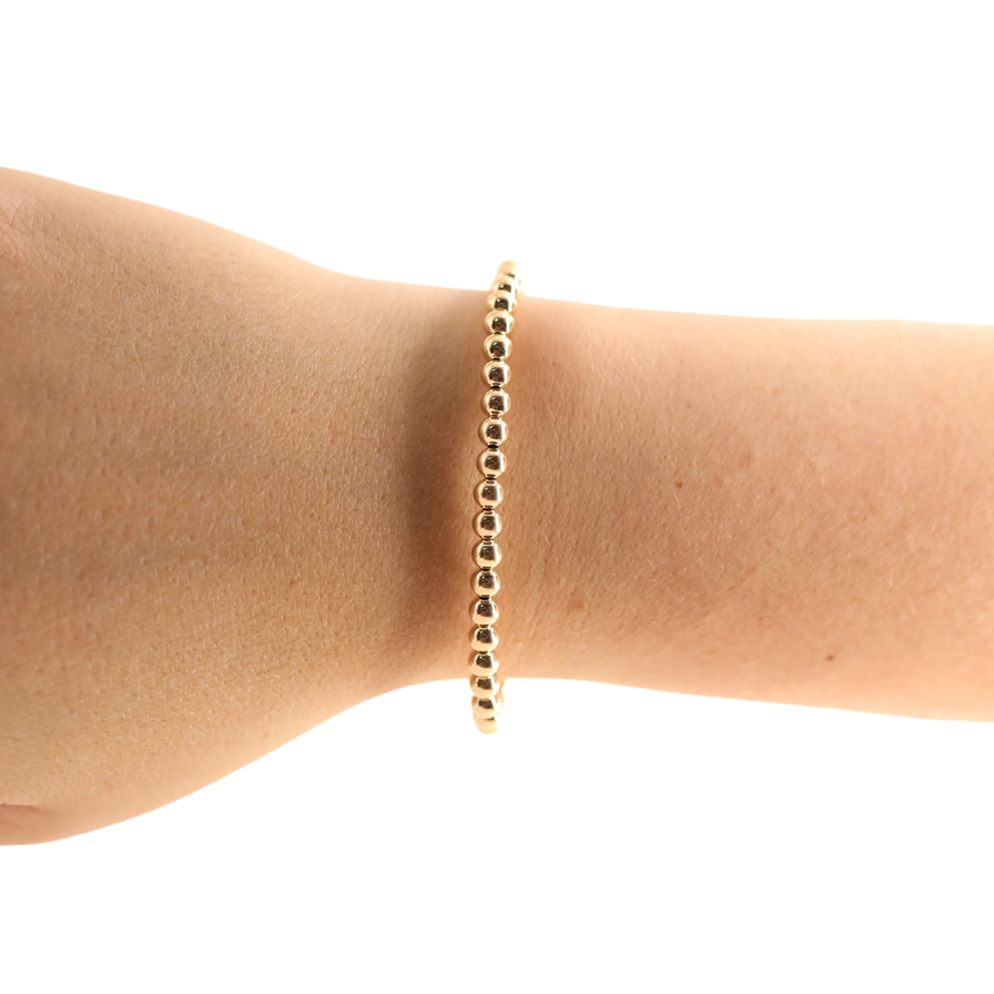 4mm Gold Beaded Bracelet - Brazos Avenue Market 