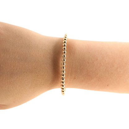 4mm Gold Beaded Bracelet - Brazos Avenue Market 