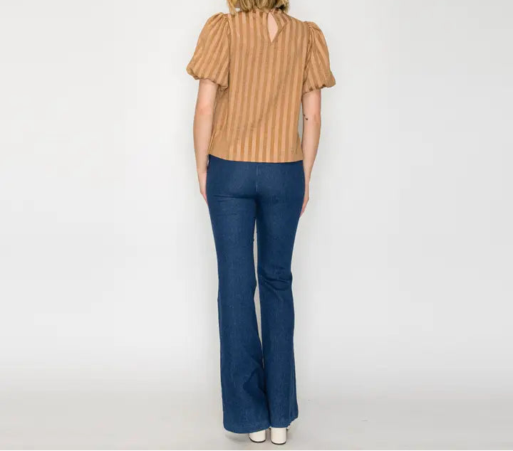 Camel Stripes Essential Blouse