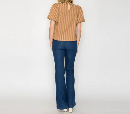 Camel Stripes Essential Blouse