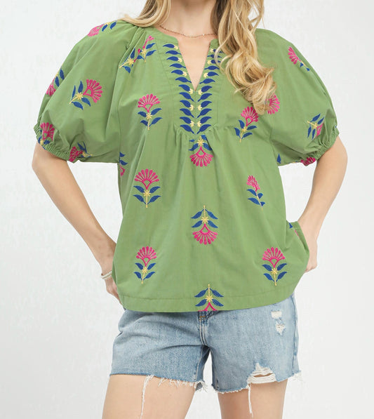 Lucky Bloom Top - Brazos Avenue Market 