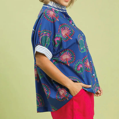 The Pattern Play Top - Brazos Avenue Market 