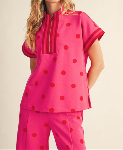 Hot Pink Polka Dot Set