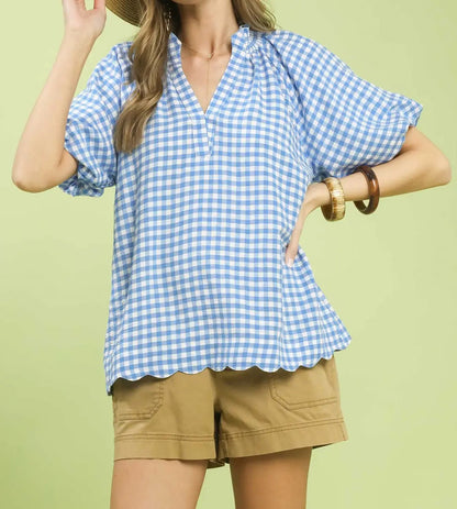 The Coastal Picnic Blouse - Brazos Avenue Market 