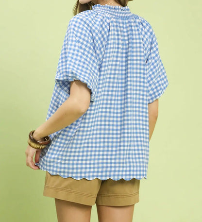 The Coastal Picnic Blouse - Brazos Avenue Market 