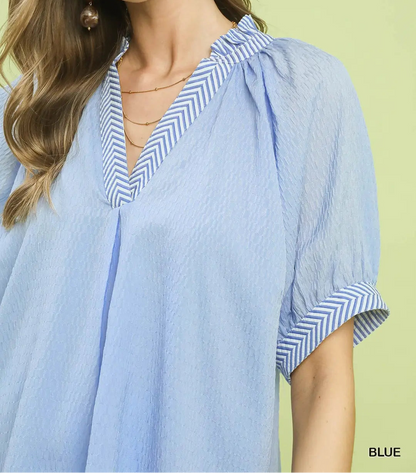 The Easy Like Sunday Blue Top - Brazos Avenue Market 