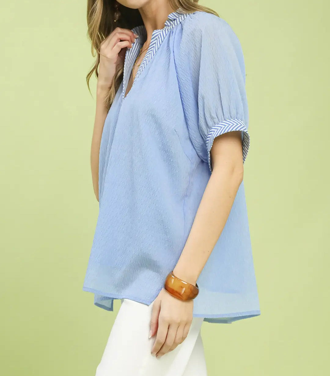 The Easy Like Sunday Blue Top - Brazos Avenue Market 